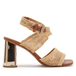 New CLERGERIE Leane Raffia Slingback Sandals In Natafia